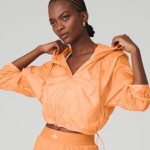 Alo Orange sprinter nylon Windbreaker Jacket